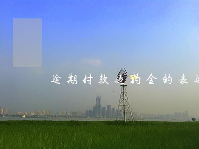 逾期付款违约金的表述 逾期付款违约金的表述