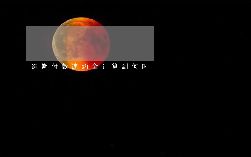逾期付款违约金计算到何时