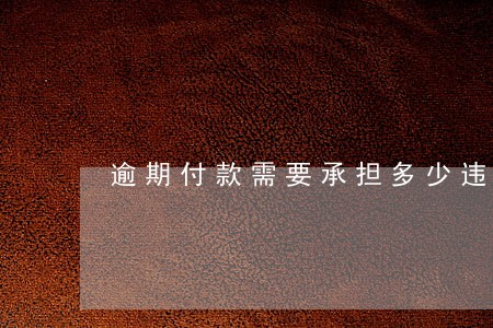 逾期付款需要承担多少违约责任 逾期付款需要承担多少违约责任