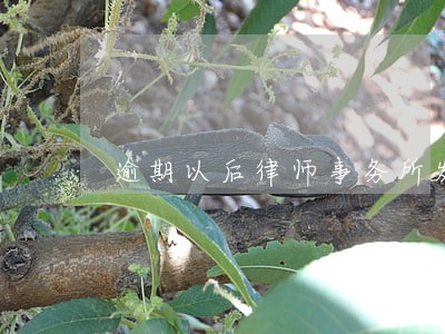 逾期以后律师事务所发信件 逾期以后律师事务所发信件