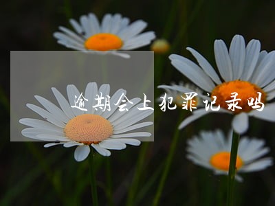 逾期会上犯罪记录吗