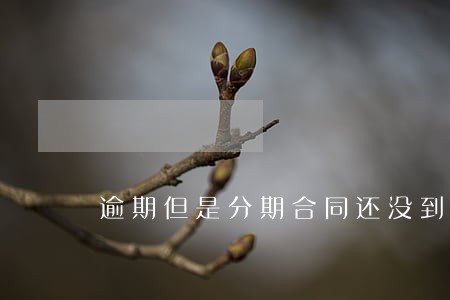 逾期但是分期合同还没到期 逾期但是分期合同还没到期