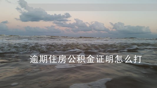 逾期住房公积金证明怎么打 逾期住房公积金证明怎么打