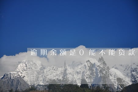 逾期余额是0能不能贷款 逾期余额是0能不能贷款