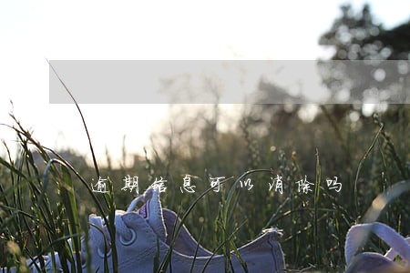 逾期信息可以消除吗 逾期信息可以消除吗