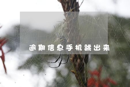 逾期信息手机跳出来 逾期信息手机跳出来