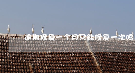 逾期修复一个月只能修复一次吗 逾期修复一个月只能修复一次吗