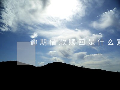逾期借款赎回是什么意思 逾期借款赎回是什么意思