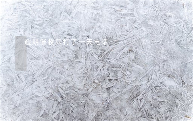 逾期催收只打了一天电话 逾期催收只打了一天电话
