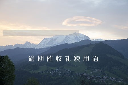逾期催收礼貌用语 逾期催收礼貌用语