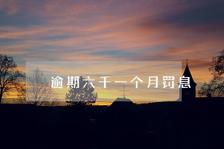 逾期六千一个月罚息 逾期六千一个月罚息
