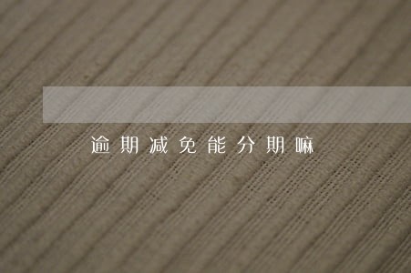逾期减免能分期嘛
