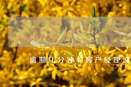 逾期几分钟和客户经理说了不上报 逾期几分钟和客户经理说了不上报