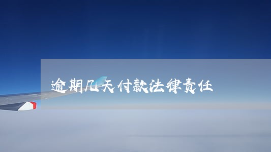 逾期几天付款法律责任 逾期几天付款法律责任