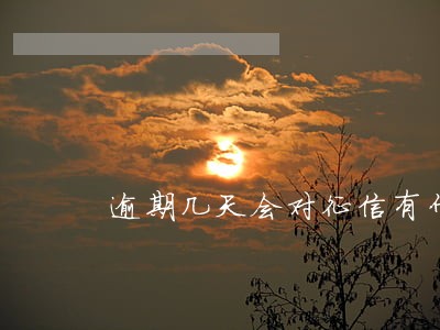 逾期几天会对征信有什么影响 逾期几天会对征信有什么影响