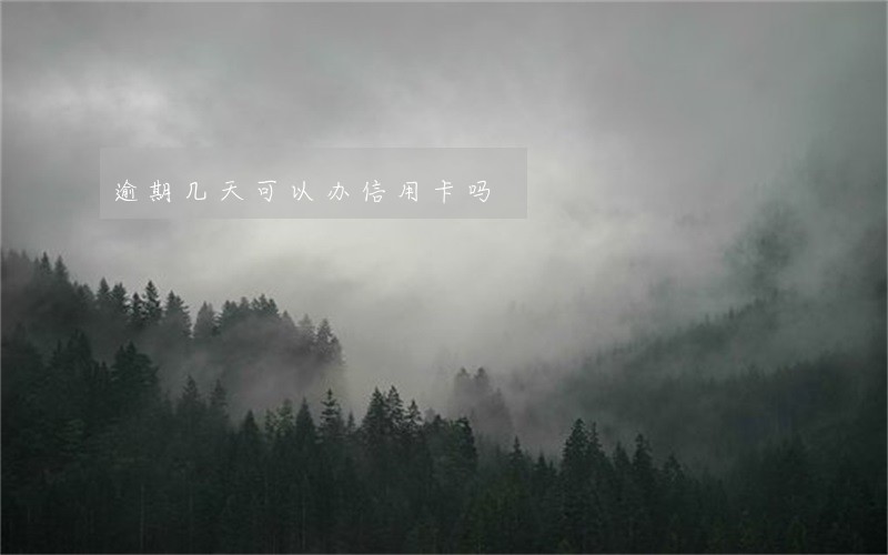 逾期几天可以办信用卡吗 逾期几天可以办信用卡吗