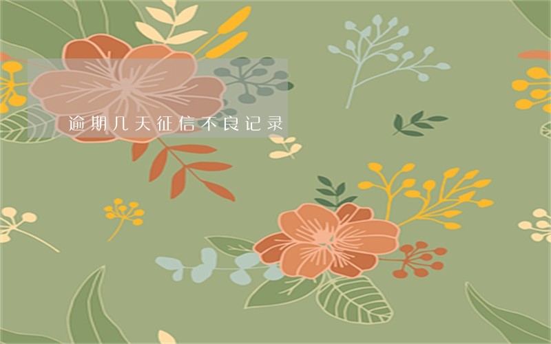 逾期几天征信不良记录 逾期几天征信不良记录