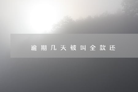 逾期几天被叫全款还 逾期几天被叫全款还