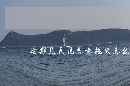 逾期几天说恶意拖欠怎么办 逾期几天说恶意拖欠怎么办