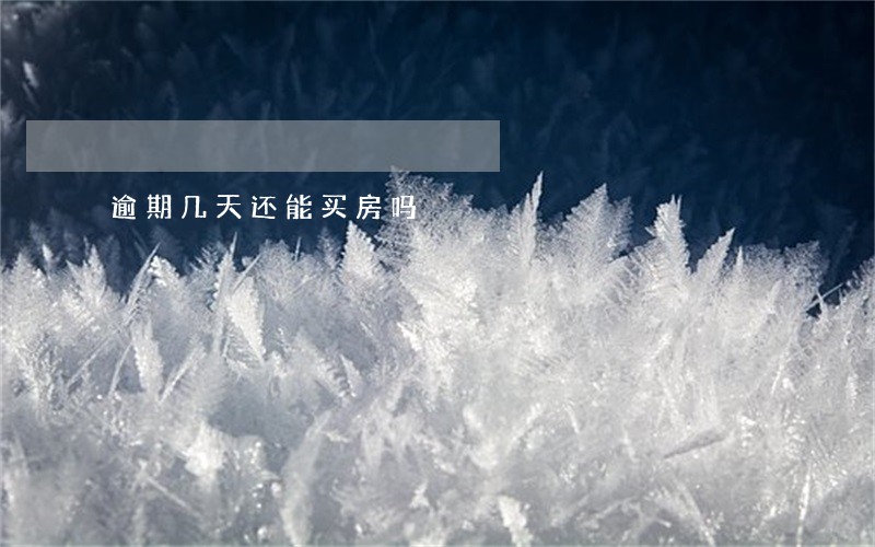 逾期几天还能买房吗 逾期几天还能买房吗