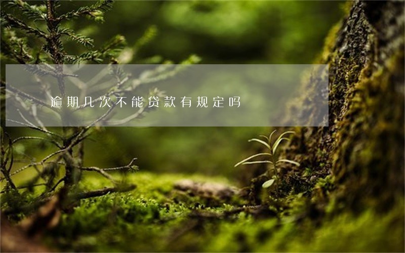 逾期几次不能贷款有规定吗 逾期几次不能贷款有规定吗