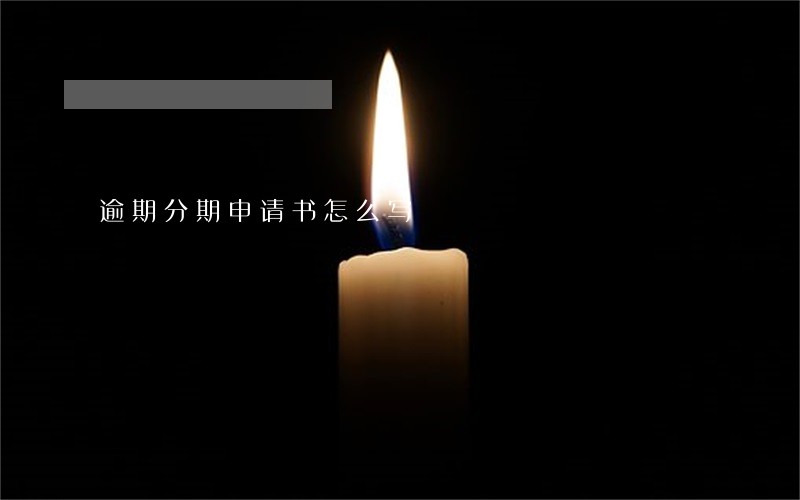 逾期分期申请书怎么写