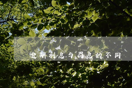 逾期利息与罚息的不同 逾期利息与罚息的不同