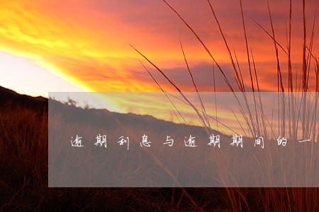 逾期利息与逾期期间的一般利息 逾期利息与逾期期间的一般利息