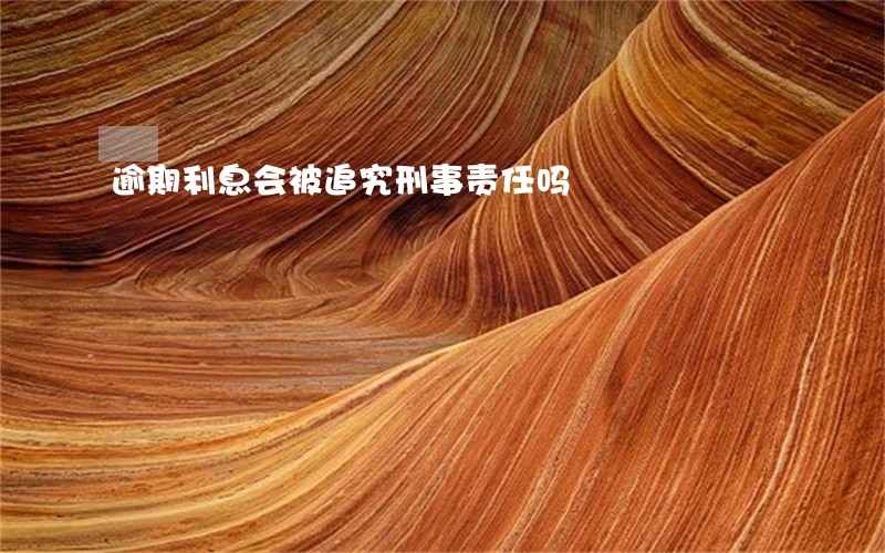 逾期利息会被追究刑事责任吗 逾期利息会被追究刑事责任吗