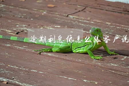 逾期利息低怎么跟客户说 逾期利息低怎么跟客户说
