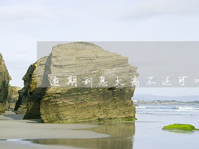 逾期利息太高不还可以吗