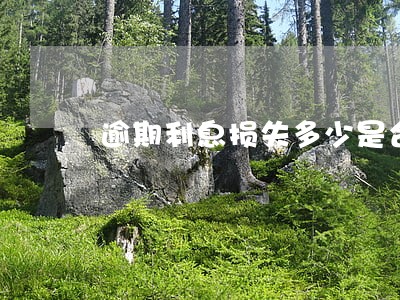逾期利息损失多少是合法的 逾期利息损失多少是合法的