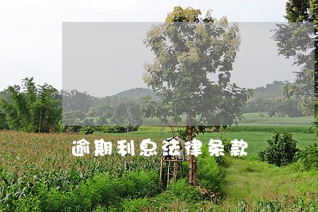 逾期利息法律条款 逾期利息法律条款