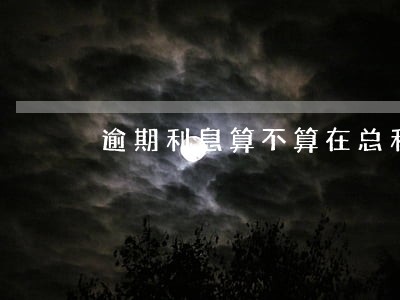 逾期利息算不算在总利率 逾期利息算不算在总利率