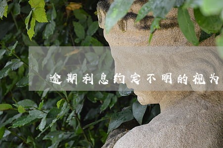 逾期利息约定不明的视为 逾期利息约定不明的视为