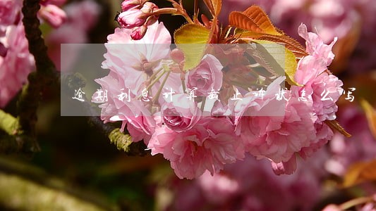 逾期利息计算截止诉状怎么写 逾期利息计算截止诉状怎么写