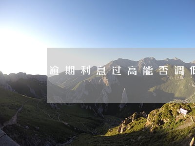 逾期利息过高能否调低 逾期利息过高能否调低