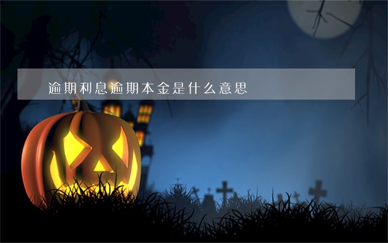 逾期利息逾期本金是什么意思