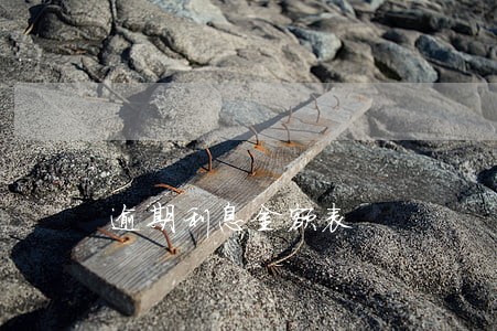 逾期利息金额表