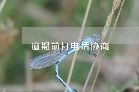 逾期前打电话协商 逾期前打电话协商