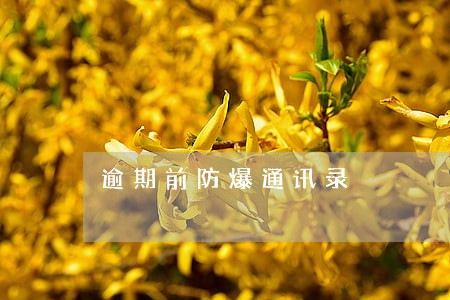 逾期前防爆通讯录 逾期前防爆通讯录