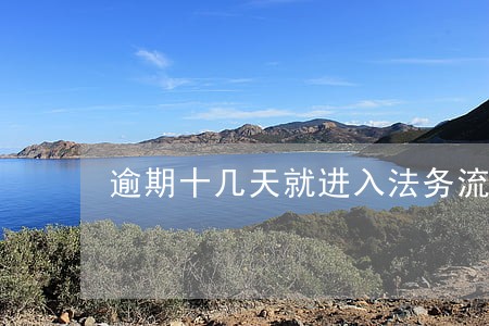 逾期十几天就进入法务流程 逾期十几天就进入法务流程