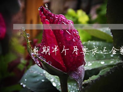 逾期半个月要求还全款 逾期半个月要求还全款