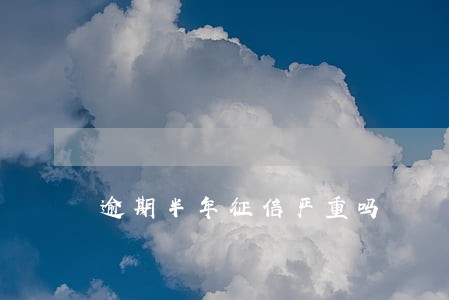 逾期半年征信严重吗