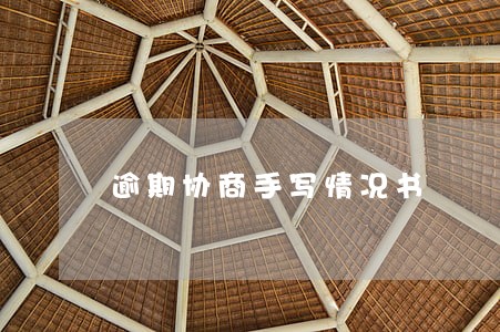 逾期协商手写情况书 逾期协商手写情况书