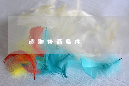 逾期协商条件