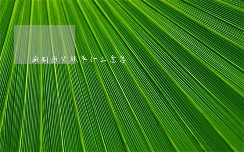 逾期历史账单什么意思