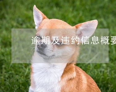 逾期及违约信息概要保存时间 逾期及违约信息概要保存时间