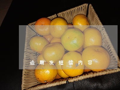 逾期发短信内容