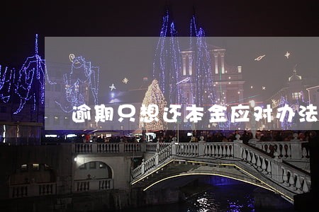 逾期只想还本金应对办法 逾期只想还本金应对办法